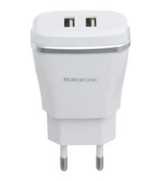 СЗУ-адаптер Borofone BA2A 2.4A 2USB + кабель 3in1